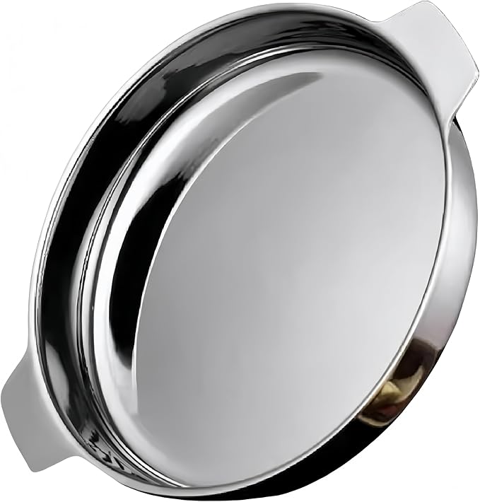 Stainless steel circular Roasting Pan for Oven or frying pan,Suitable for all heat sources,Toaster Oven Tray Pans,Hotel Pan,heavy-duty stainless steel with handle,Dishwasher Safe (W:20.7in;H:2.1in)