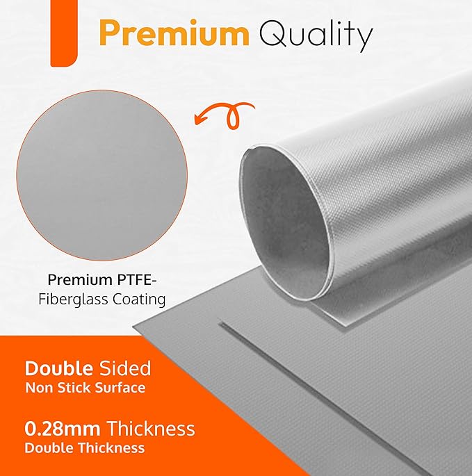 Silver Teflon Liner Roll for Ovens, Stovetops & Grills (75??x 17?? - Cut to Custom Fit - Versatile Non-Stick Teflon Mat, Can Use As Oven Liner, Grill Mat, Stovetop Cover, Baking Sheet, etc.