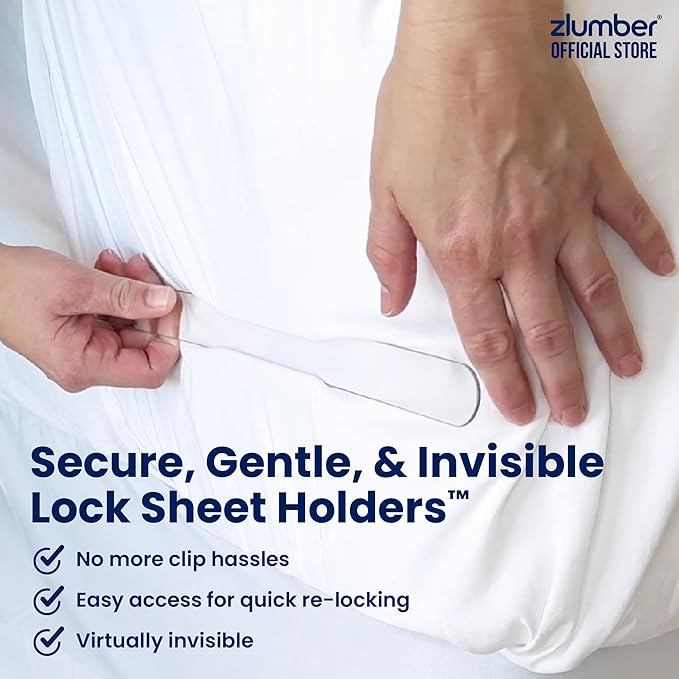 The Original USA Patented ZlumberLock ??Secure Sheet Holder with Heavy-Duty Mattress Straps ??No More Loose Bedding, Universal Fit, Easy One-Time Installation