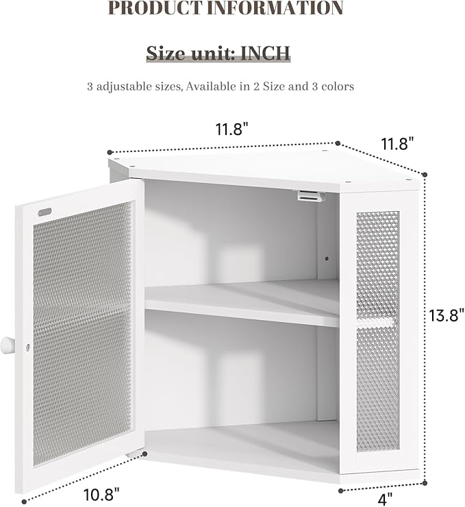 Corner Bread Box Kitchen Countertop Extra Large Capacity Farmhouse Bread Box, Corner Countertop Storage, Double Layer Bread Holder (White, Large)