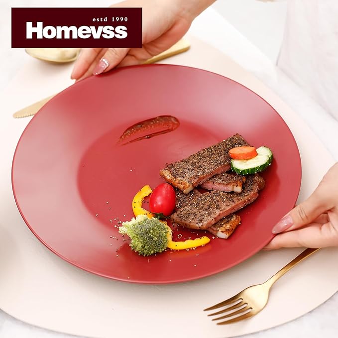 Colors Life 16pc Dinnerware Set竊똕hiny Black and Matte Berry