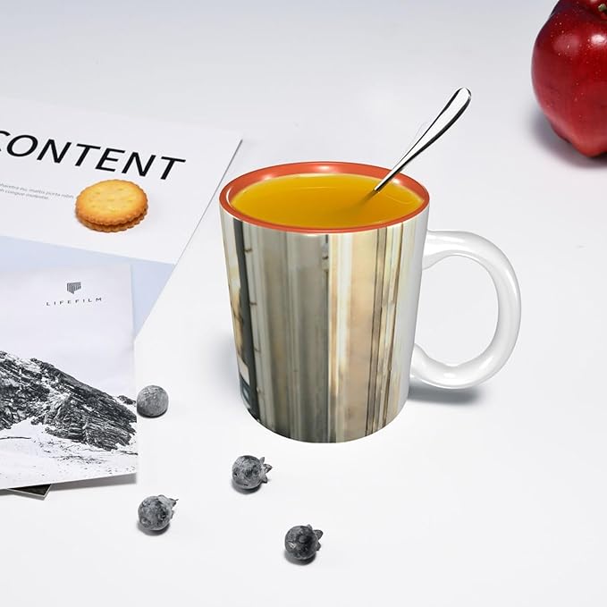 Custom Color Mugs with Partial or Full-Size Printing Customizable Photos and Text Coffee Mugs Creative Multicolor Designs Image (Full-Width, Orange)