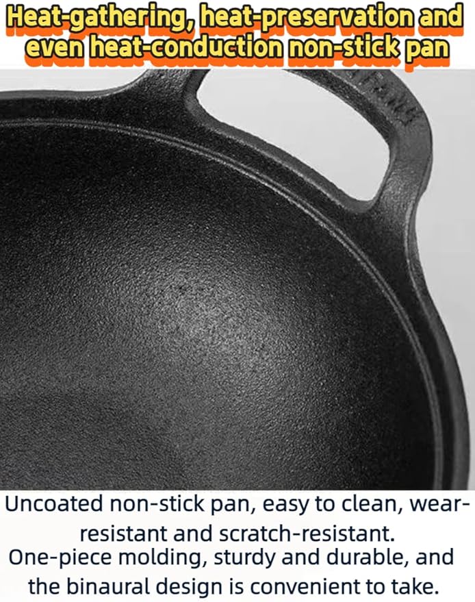 cast iron Dutch oven large-capacity pot with lid is used for baking bread and stewing meat-heavy-duty casting cooker iron pot is used for stewing, baking and bread baking. (Glass cover, 7.9in*3in)