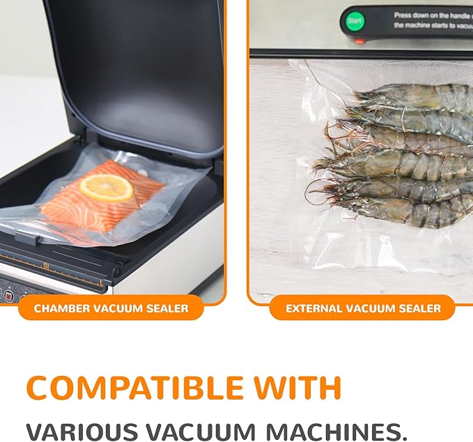 All-in-One Variety Pack Vacuum Sealer Bags & Rolls ??50x 6''x10'', 70x 8''x12'', 2 Rolls 11''x20', 2 Rolls 8''x20' ??Premium Commercial-Grade for Food Storage, Meal Prep, & Sous Vide, Wevac
