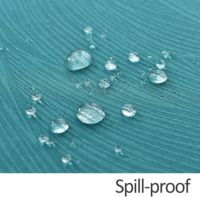 maxmill Round Jacquard Tablecloths Swirl Design Spillproof Wrinkle Free Water Proof Heavy Weight Soft Table Cloth for Circular Table of Buffet Banquet Parties Holiday Dinner Round 90 Inch Teal