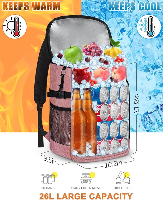 Capolo Cooler Backpack Insulated Waterproof for Women Men,36/45 Cans Lunch Backpack Coolers Leak Proof Soft Cooler Bag Ice Chest for Camping Beach