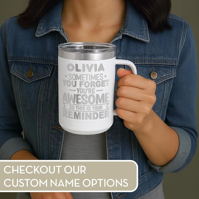 Spotted Dog Company Inspirational Travel Coffee Mug, Inspirational Gifts for Men Dad Father Wife Sister Women, Birthday For Him Her, You?셱e Awesome Tumbler, Teacher Coworker Gifts 15oz White