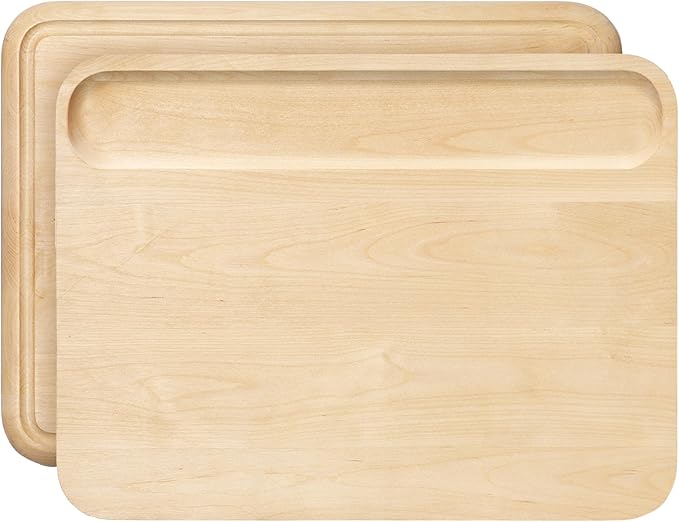 Caraway Cutting Board - Medium (14 x 10?? - Double Sided Wood Cutting Board - Made From FSC-Certified Birch Wood - Food-Safe Mineral Oil & Wax Finish