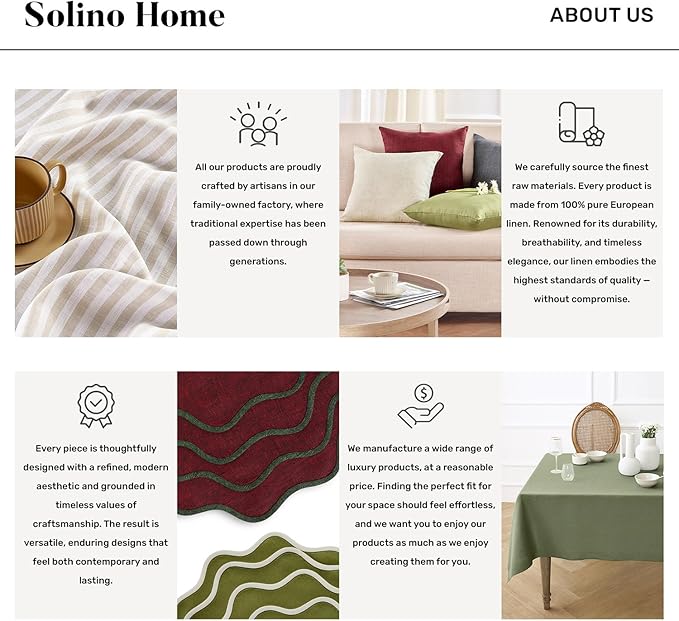 Solino Home Linen Black Tablecloth 60 x 144 Inch - 100% Pure Linen Rectangular Tablecloth - Machine Washable Table Cloth for Winter, Easter - Fete