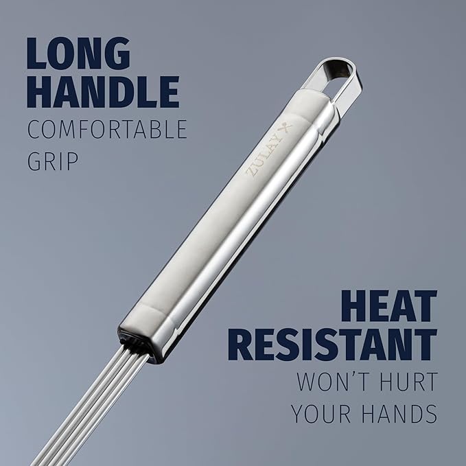 Zulay Kitchen Premium Stainless Steel Spider Skimmer 15.35??- Spider Kitchen Utensil with Premium Ergonomic Handles for Easy Use - Easy to Clean - Perfect for at Home Cooks & Chefs