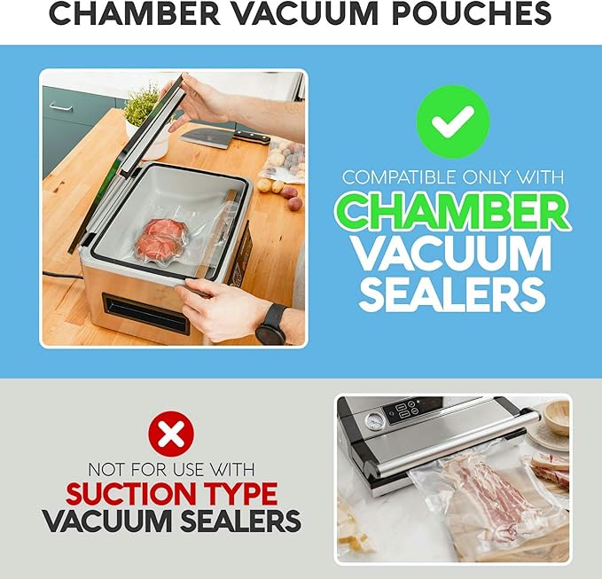 Avid Armor Chamber Vacuum Sealer Bags ??6x18", 8x10" & 10x10" ??300 Pack ??Heavy Duty Commercial Grade, BPA-Free Pouches for Sous Vide, Food Preservation, Meat Storage, Freezing, and Long-Term Storage