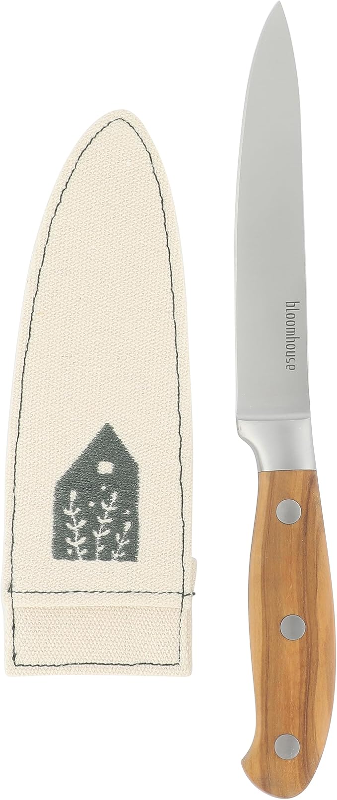 Bloomhouse - Two Time Oprah's Favorite Things Winner - 5" Utility Boning Kitchen Knife German Stainless Steel Blade w/Forged Italian Olive Wood Handle Full Tang for Meat Poultry & Precision Cutting