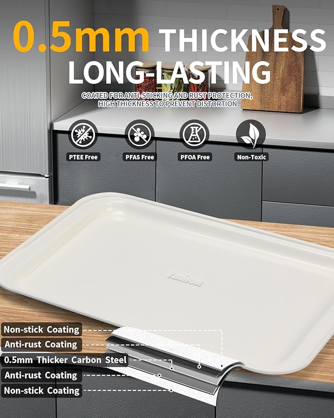 Nonstick Baking Pans Set, 19 PCS Stackable Bakeware Sets, Oven Pan Set Includes Baking Tray, Cookie Sheet, Cake Pans, Loaf Pan, Muffin Pan, Silicone Cups