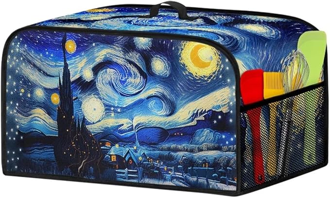 Cover for Slow Cooker 7 Quart Slow Cooker, Van Gogh Oil Painting Printed Insulated Slow Cooker Cover Appliance Dust Cover with Pocket Halloween Kitchen Décor