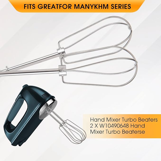 Hand Mixer Beaters Attachments for KitchenAid W10490648, KHM5APWH7, PS4082859