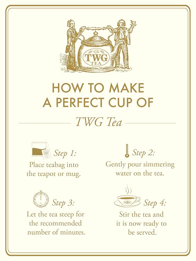 TWG Tea | Cr챔me Caramel Tea | Rooibos Tea | Caramel & Theine-Free | 15 Hand Sewn Cotton Teabags | Gift Set