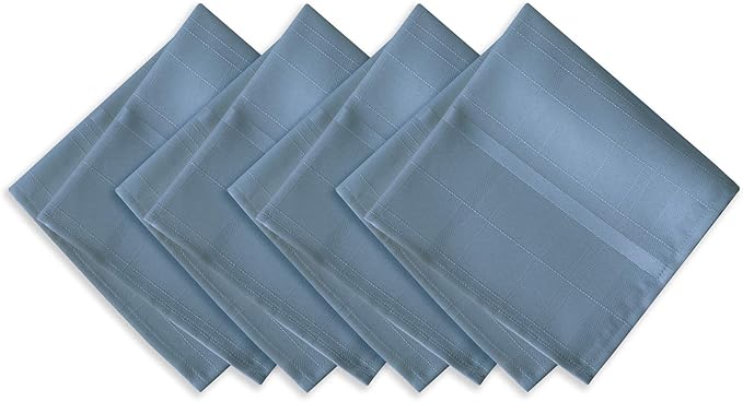 Newbridge 60 x 144 Inch Rectangle Fabric Tablecloth, Elegance Plaid, 100% Polyester, No Iron Soil Resistant Dining Room, Party and Banquet Table Cover, Solid Textured, Shadow Blue