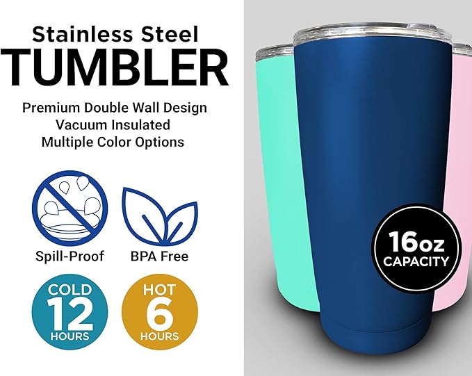 Southern Methodist University Etched 16 oz Stainless Steel Tumbler (Seafoam) Officially Licensed Collegiate Product