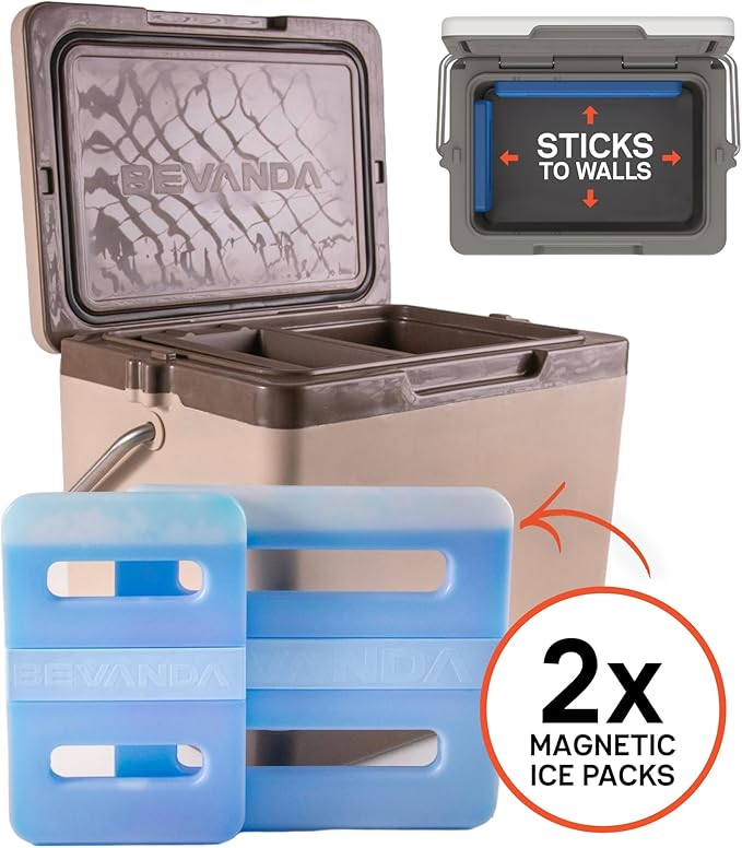 Bevanda - Verge Insulated Lunch Box - Durable Cooler with Magnetic Ice Packs - Rugged Hard Shell Lunch Cooler for Jobsite Lunches, Outdoor Adventures & All Day Temperature Control