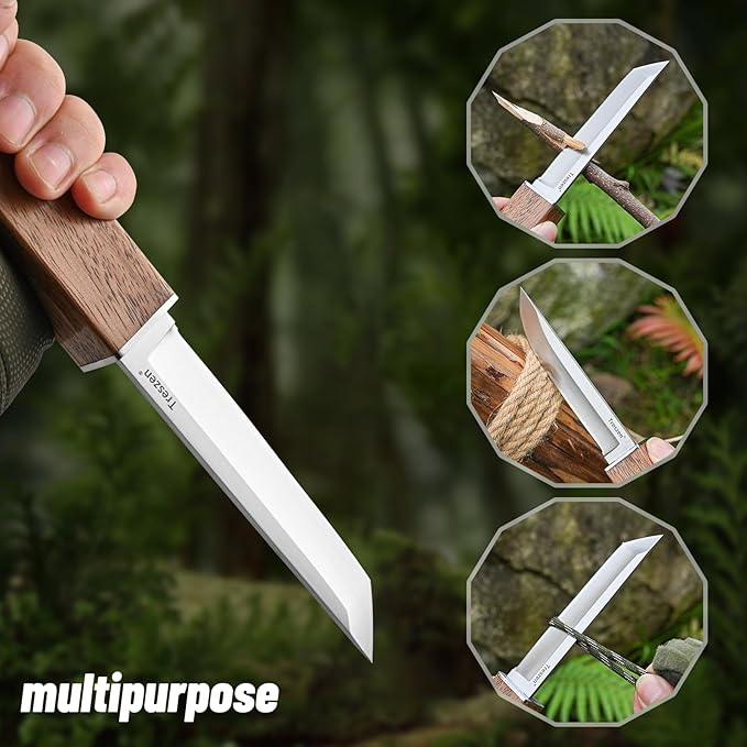 Treszen Double Knife Set, Flexible Cooking Knife for Peeling, Slicing, Trimming, etc., Precision Close Knife, High Carbon Stainless Steel Blades, Kitchen Knives, Yellow