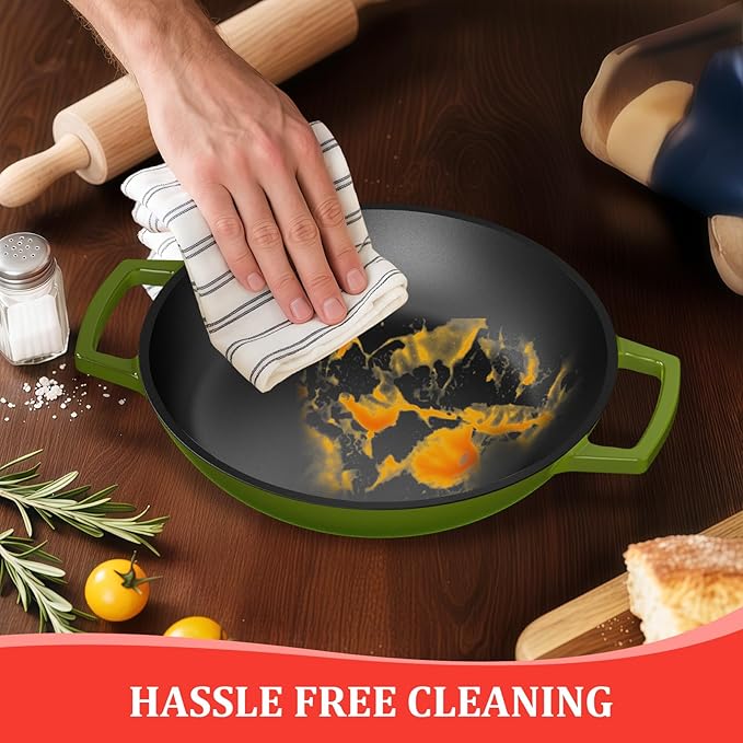 Cast Iron Bread Baking Dutch Oven - Enameled Cast Iron Oven Pot with Dome Lid,5QT Bread Baker for Perfect Crust,Oven Safe to 500째F,Sage Green