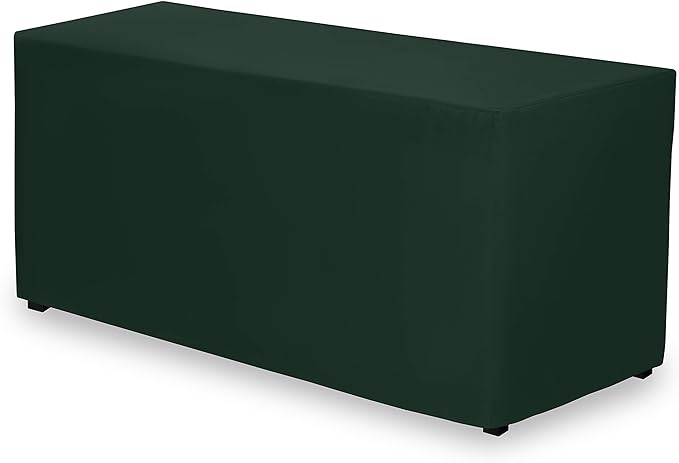 Gee Di Moda Fitted Tablecloth - 48 x 30 Inch Hunter Green Floor-Length Fitted Table Cloth for 4 Foot Rectangle Table, Heavy Duty Washable Fabric for Parties, Dinner, Weddings, Baby Shower & Trade Show