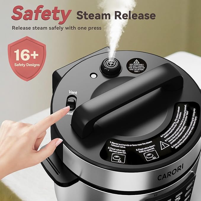 Electric Pressure Cooker 6 Qt, 9 Functions Programmable Instant Pot with IMD Touchscreen, Rice Cook, Slow Cook, Steam, Saut챕, Warm, 16+ Safety Features, 1000W Silver