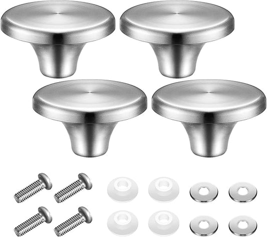 Hotop 4 Sets Dutch Oven Knob Stainless Steel Replacement Knob Pot Lid Handle Compatible with Le Creuset, Aldi, Lodge and Other Enameled Cast-Iron Dutch Oven (Silver)