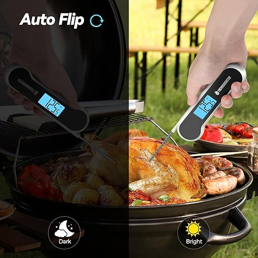 0.5 Sec Instant Read Meat Thermometer Digital with 짹0.5??Precision, Food Thermometer for Cooking Kitchen Gadgets, Oven Grill Candy BBQ Essentials Accessories, Gifts for Him Dad Men Birthday, White