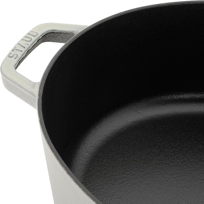 Staub Cast Iron 6.25-qt Shallow Oval Dutch Oven - White Truffle