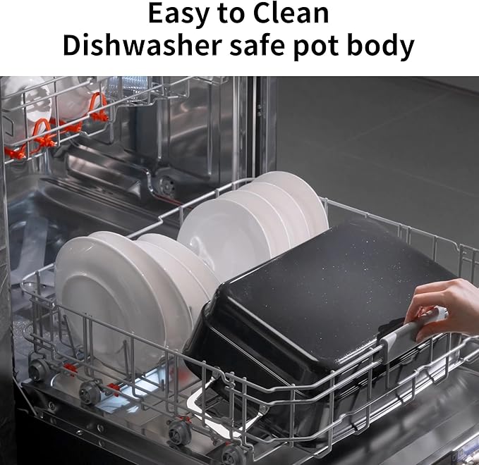 Slow Cooker 10-Quart - PFOA-Free Ceramic Coating, Oven Safe to 450째F | Keep Warm Function for Large Family Gatherings (Includes Silicone Spoon)