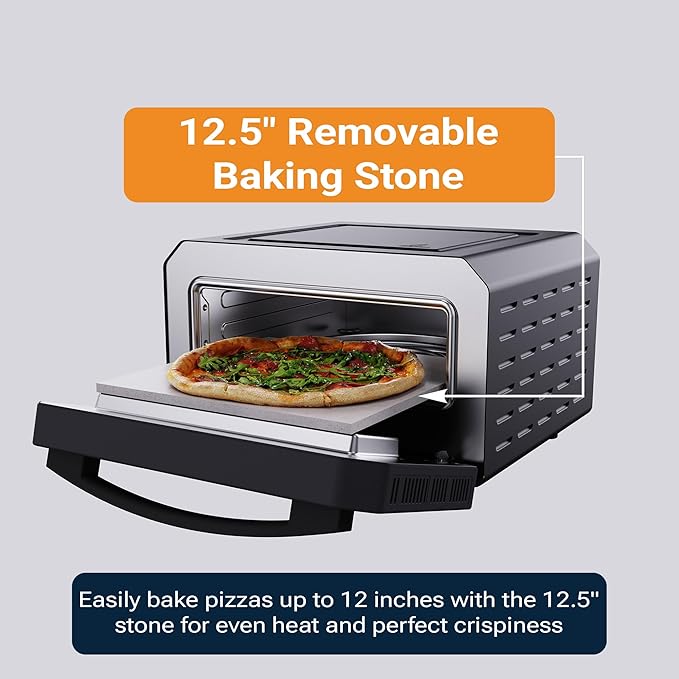 Equator 0.5 cu.ft. Indoor/Outdoor Pizza Oven with Authentic Stone Bake ??Cooks 12-Inch Pizzas, 6 Preset Modes, Custom Settings & Accessories Set for True Pizzeria Flavor at Home
