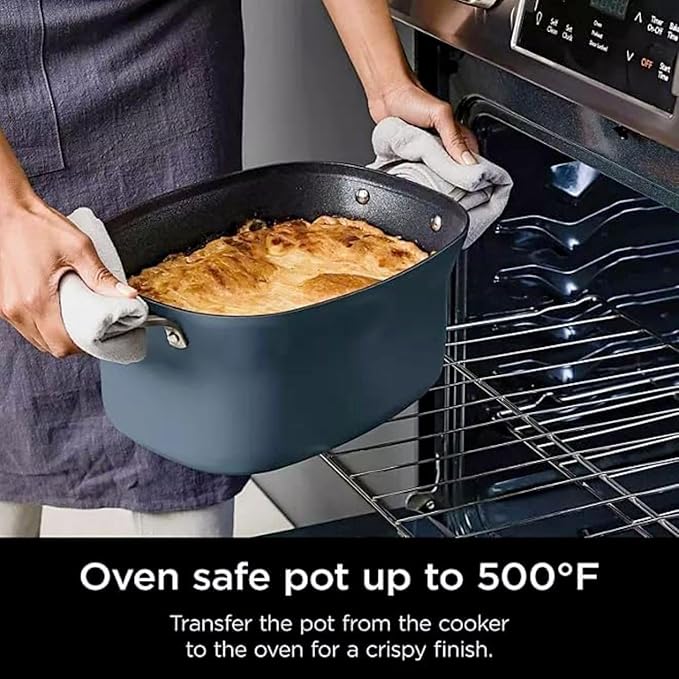 Ninja Foodi PossibleCooker PRO MC1000 8.5Qt Multicooker 8 in 1 Slow Cooker,Warmer, Glass Lid, Integrated Spoon, Nonstick (Blue)