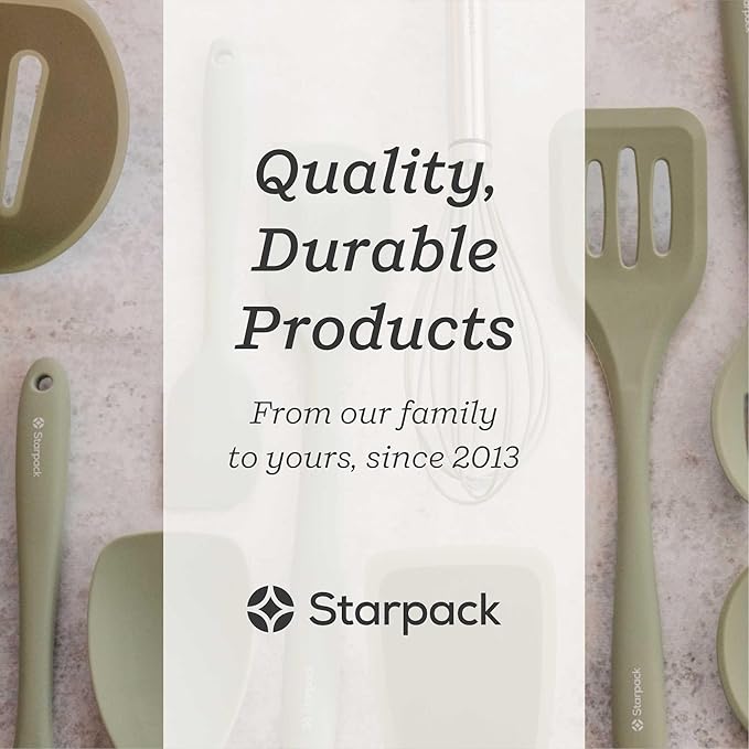 Starpack 'Mix it Up' Premium Silicone Cooking Spoons - Silicone Mixing Spoons for Baking Heat Resistant 600째F - Kitchen Spoons for Nonstick Cookware - Silicone Serving Spoons - Rubber Stirring Spoon
