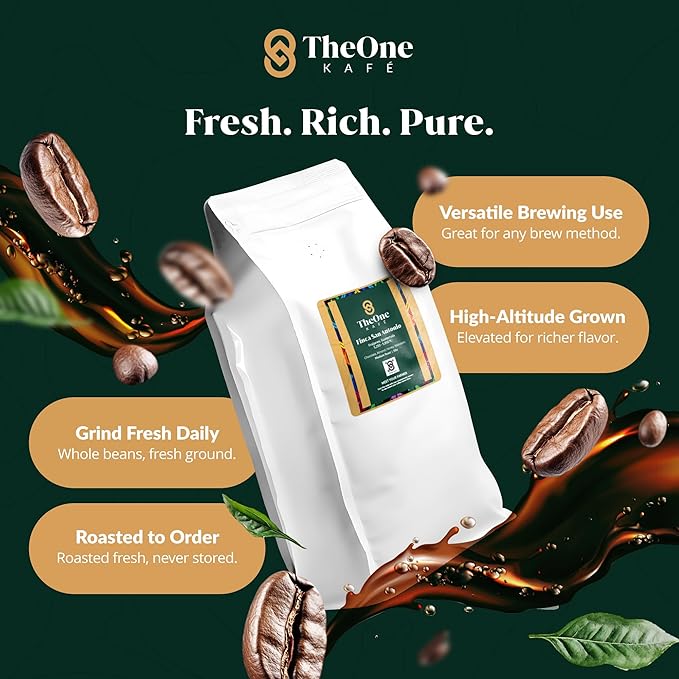TheOne Kafé Guatemala Medium Roast Whole Bean Coffee ??Organic, Single Origin, Premium Specialty Coffee, Ethically Sourced, Smooth & Rich Flavor ??Fresh Roasted for Espresso, Drip, Pour Over ??5 lbs