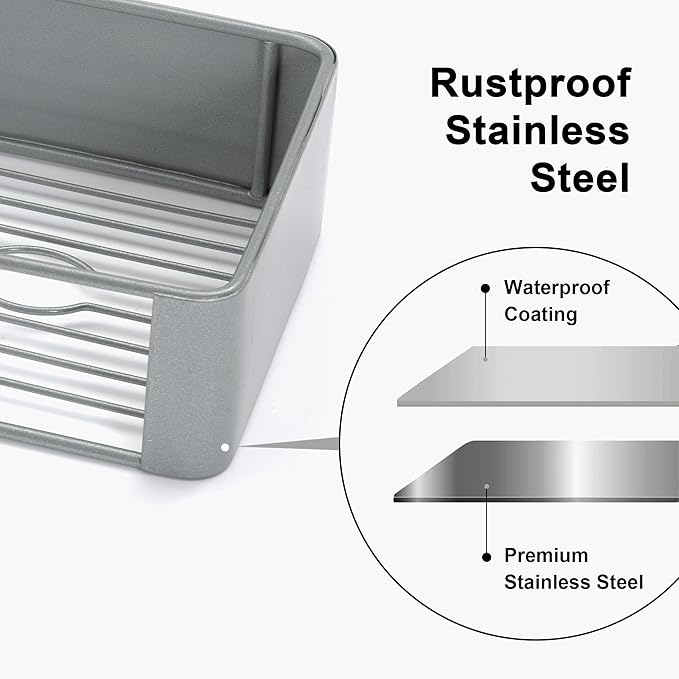 Premium Shower Caddy, Adhesive Bathroom Shower Organizer and Storage, No Drill Shower Shelves for Inside Shower, Rustproof Shower Storage Rack 4 Pack Silver