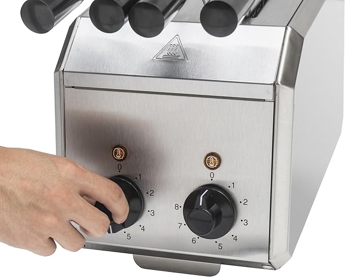 8 Inch Electric Sandwich Toaster, Polished Top and Bottom with SUS 304 Tongs, 8 Minutes Timer,Suitable for Home&Commercial Use. (Grey)