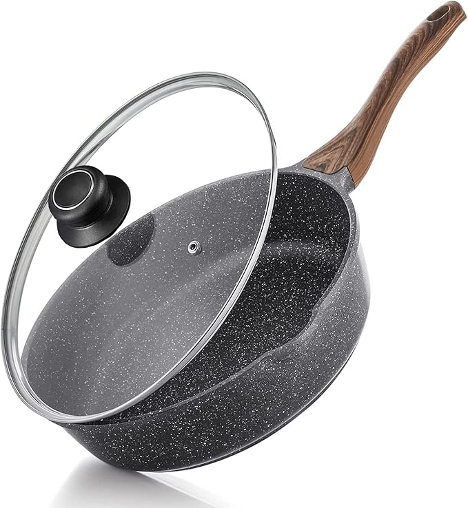 11 Inch Pan Lid for Frying Pan, Fry Pan, Skillet Lid, Pan Lids with Handle, Tempered Glass Replacement Cover, 11"/28cm