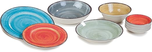Carlisle FoodService Products Mingle Reusable Plastic Bowl Fruit Bowl with Pottery Style for Home and Restaurant, Melamine, 4.5 Ounces, Fireball