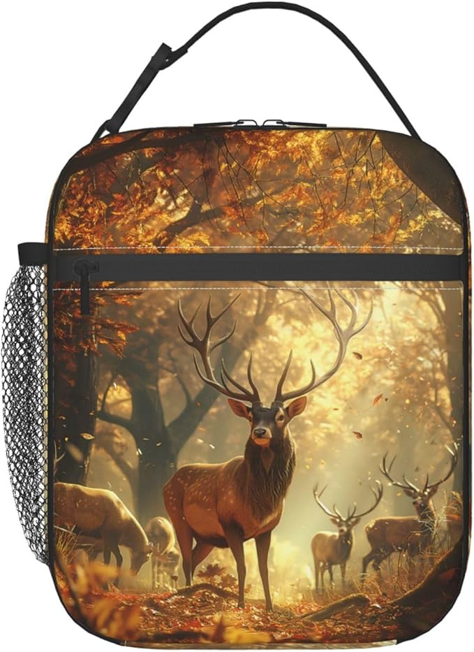 VANZEV Insulated Lunch Box for Women Men, Deer Lunch Box Reusable Portable Lunch Bag Cooler Tote Waterproof Lunch Container for Office Picnic Work Travel Hiking