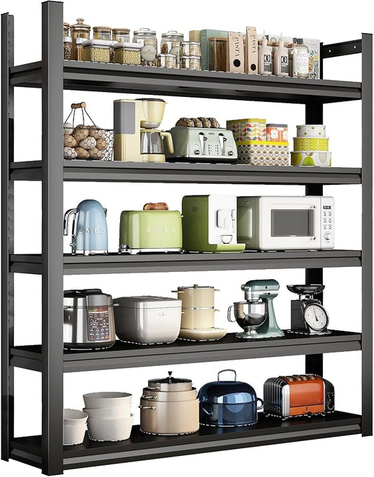 ?륡ive-Layer Heavy Duty Commercial Shelving??77.95횞35.43횞15.75 inches Industrial Grade Storage Racks 500lbs Load per Layer Adjustable Layer Height for Warehouse/Supermarket/Factory