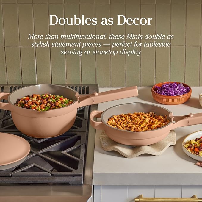 Our Place Mini Cookware Duo | 6-Piece Ceramic Cookware Set with Mini Always Pan & Mini Perfect Pot | Induction & Oven Safe up to 450째F | Nonstick, PFAS-Free Non-Toxic Cookware | Steam