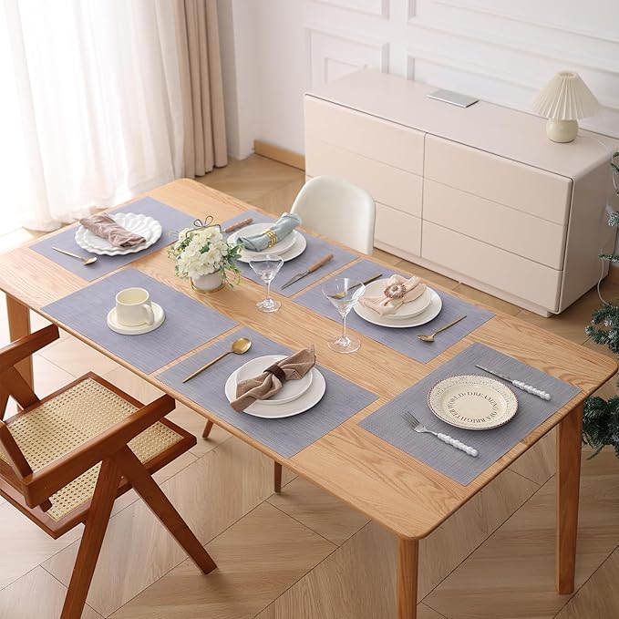 TOYASIX Nano-Air Color Mat:Temp-Triggered Placemat, Negative Ion & Eco-Friendly Nano Material,Fall Placemat& Kitchen Table Mats,Self-Cleaning&Easy-Clean,(??5??Blue/??5??Red)