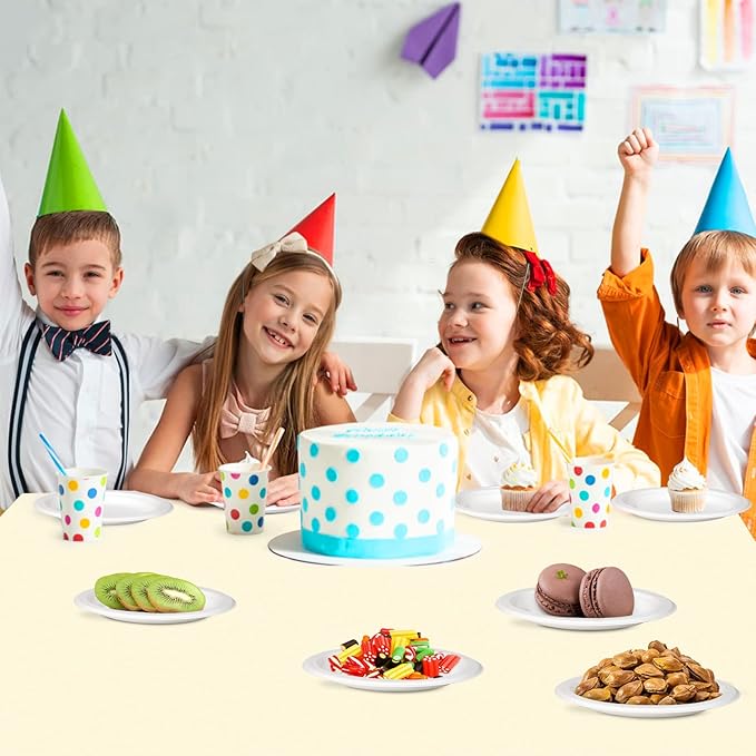 Paper Plates Bulk 500 Pack - 7 Inch Small White Plates, 100% Compostable Eco-Friendly Disposable for Dessert and Cake