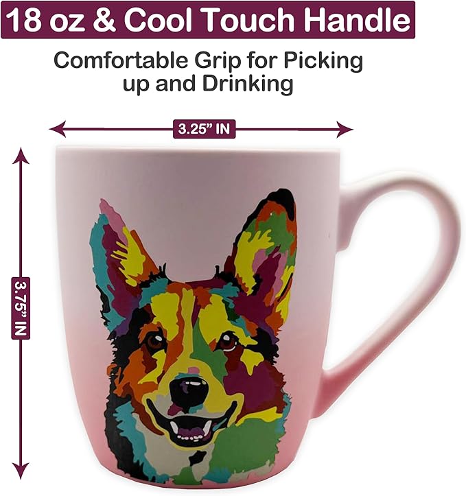 Soft Touch Yorkie Pink Mug - 18 Oz Yorkie Coffee Mug - Ceramic Tea Cups with Beautiful Box - Best Gift for Yorkie Lovers - Unique Ceramic Coffee Cups for Daily Use