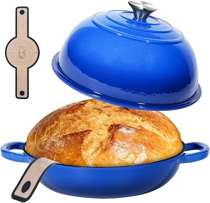 ONKO Sourdough Bread Dutch Oven, 6QT Dutch Oven for Sourdough Bread Baking, Enameled Cast Iron Bread Dome, Round Ceramic Dutch Ovens Pot with Lid for Homemade