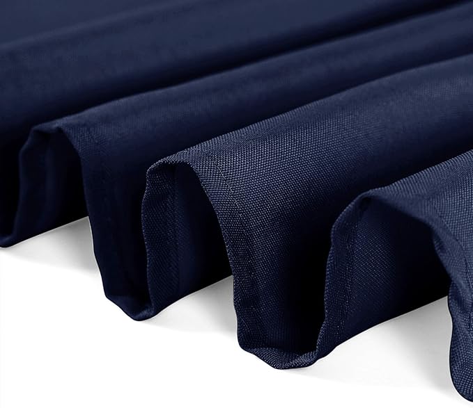 Cupuamon 90 inch Round Tablecloth Washable Polyester Table Cloth Decorative Table Cover for Wedding Party Dining Banquet（90 inch,Navy）