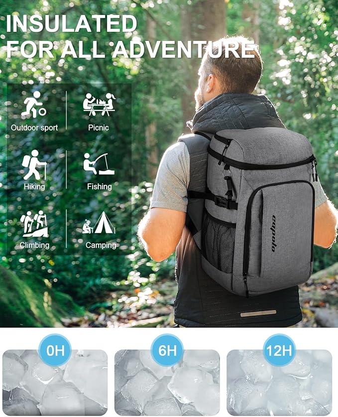 Capolo Cooler Backpack Insulated Waterproof for Women Men,36/45 Cans Lunch Backpack Coolers Leak Proof Soft Cooler Bag Ice Chest for Camping Beach