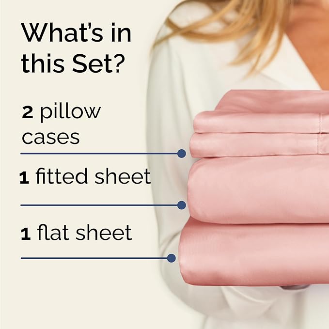 Twin 4 Piece Sheet Set - Cooling and Breathable Bed Sheets - Hotel Luxury Bed Sheets for Women, Men, Kids & Teens - Bedding with Deep Pockets & Easy Fit - Soft and Wrinkle Free - Twin Baby Pink Sheets