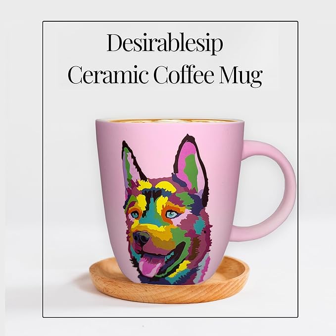 Soft Touch German Shepherd Pink Mug - 18 Oz Ceramic Coffee Mug with Premium Box - Coffee Cup for Dog Lovers - Unique Tea Cup for Every Day